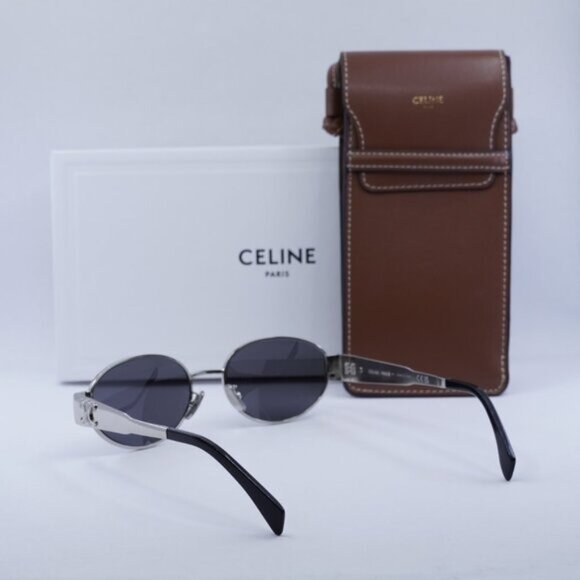 Celine CL40235U 16A Oval Sunglasses – Silver - Picture 13 of 13